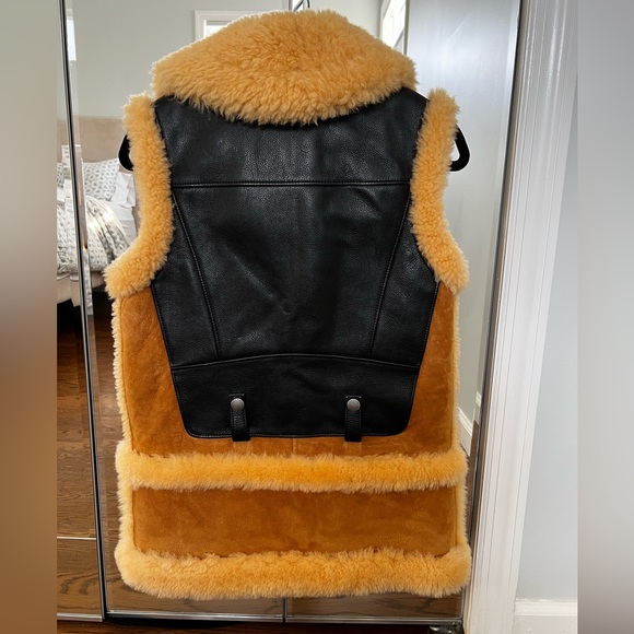 Coach shearling and leather vest XXS - Picture 2 of 11
